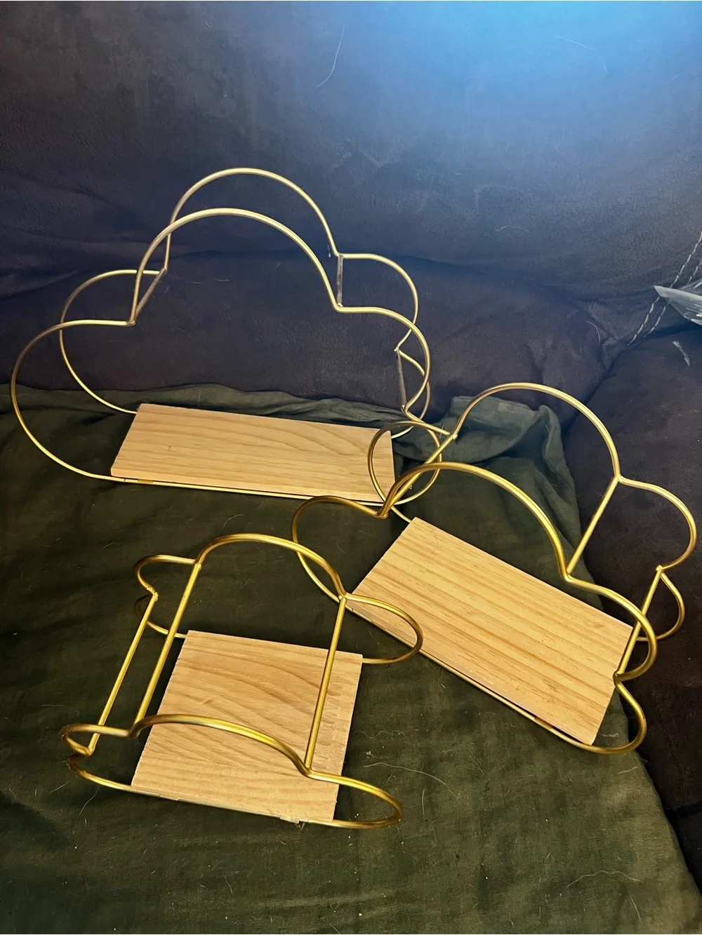 Gold Cloud Wall Shelves + butterfly art + disco lips